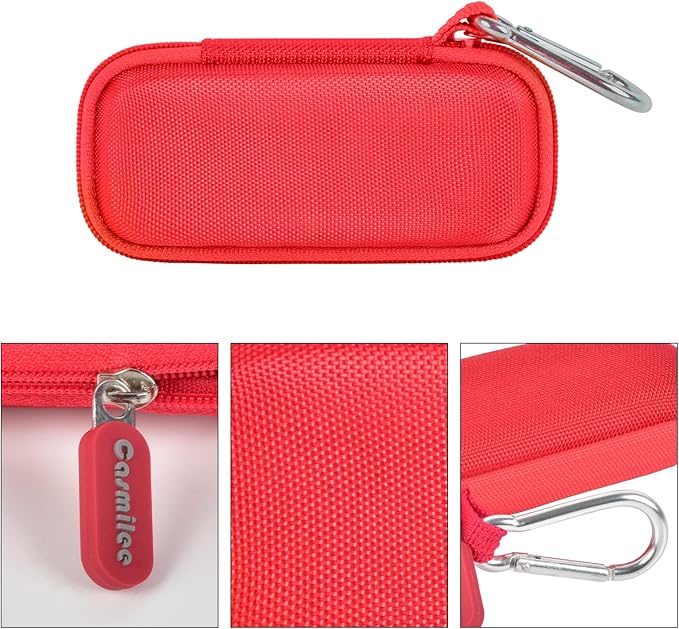 Heart Rate Monitor Case for AliveCor Kardia Mobile Personal ECG/for AliveCor KardiaMobile 6L for Apple Android Smartphone, Mini Portable Heart Rate Device Storage Carrying Holder-Box Only (Red)