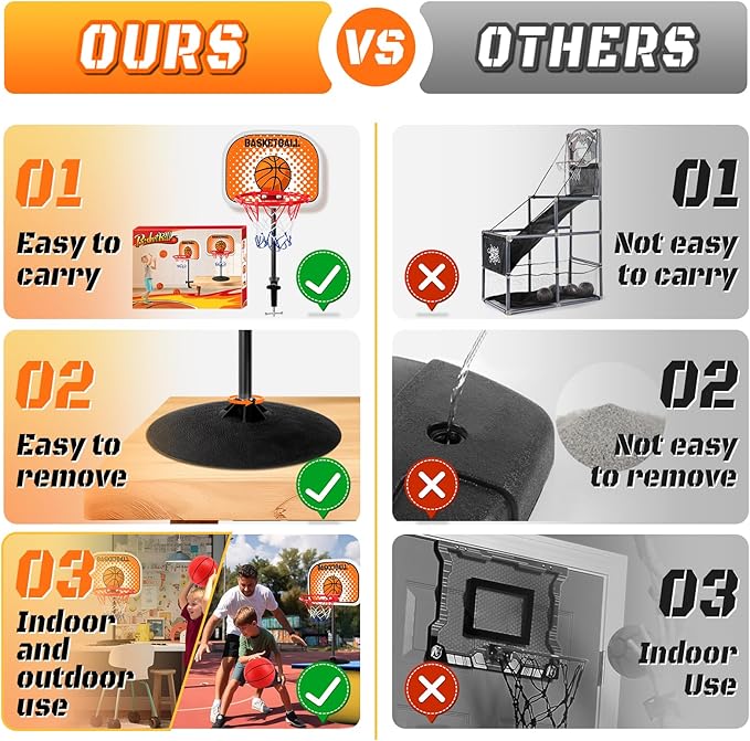 NZQXJXZ Mini Indoor Basketball Hoop, 2 in 1 Tabletop Basketball Hoop Set with Clips and Suction Cup with Two Balls, Mini Hoops for Desk Table Bed Office Bedroom Basketball Toys for Kids and Adults