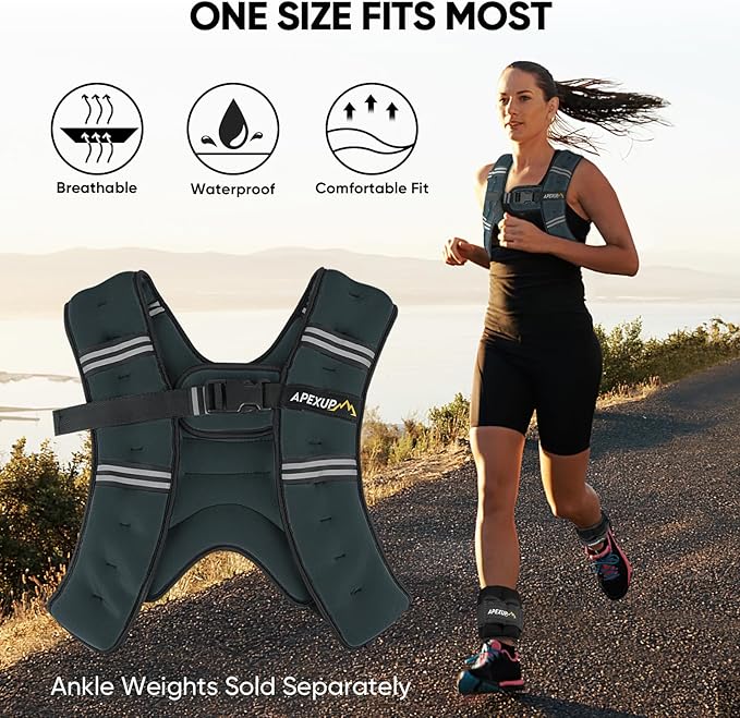 APEXUP Weighted Vest Men Women, Weight Vest for Women Workout Equipment for Strength Training Running