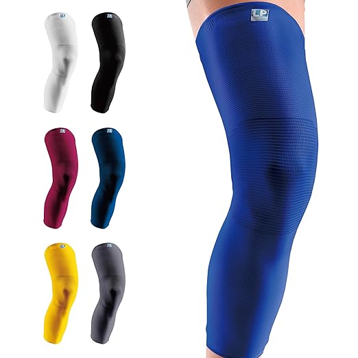 LP SUPPORT 667 Compression Sleeve Leg Full Length for Sports, Cycling, Running, Basketball, for Men Women (Blue, M, 1pcs)