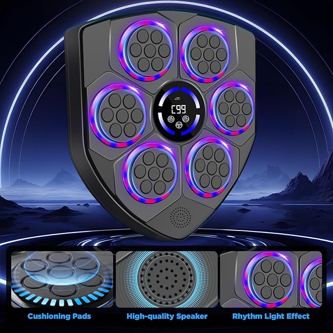 Music Boxing Machine,Smart Boxing Machine for Adults with Boxing Gloves,9 Modes & 9 Speeds Wall Mounted Music Punching Machine for Home Gym Office Workout