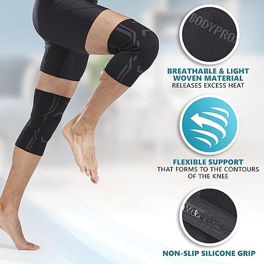 Knee Compression Sleeve for Men and Women (2 Pack), Knee Support Brace for Running and Work out (Small)