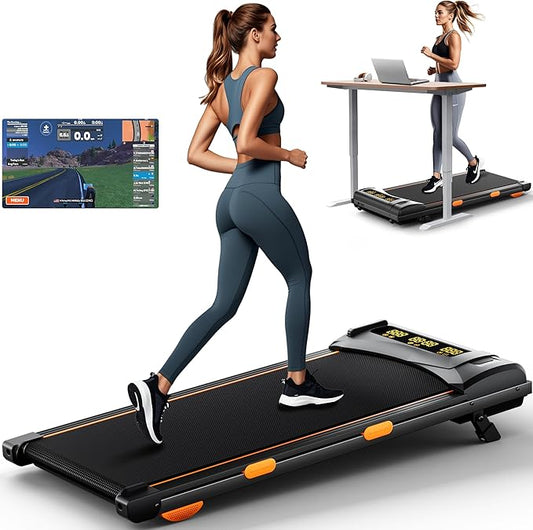 340lb Capacity Walking Pad Treadmill with 12% Incline, Big LED Display Under Desk Treadmill Support Full Manual/3-Preset Countdown/App Mode, Portable Treadmills for Small Spaces, Home