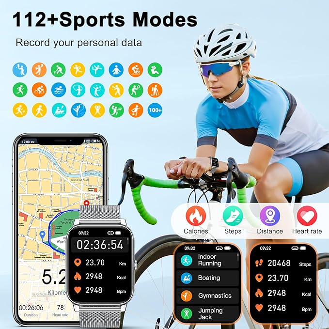 Smart Watch for Men Fitness Tracker: Waterproof Smart Watches for Men Digital Womens Watches Make/Answer Call Running Smartwatch Android Phone iPhone Samsung Compatible Heart Rate Monitor