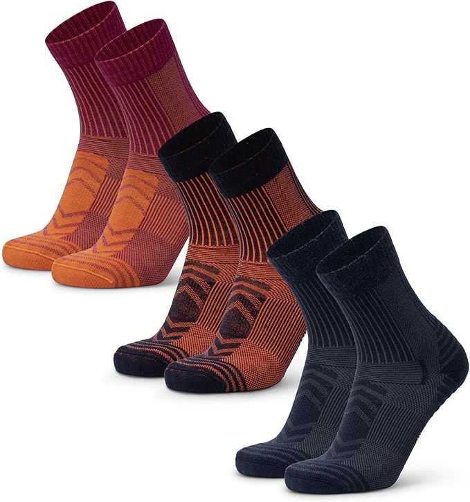 DANISH ENDURANCE Light Hiking Socks, Merino Wool Socks, Anti Blister, Sweat Wicking, Breathable, Men & Women, 3 or 5-Pack
