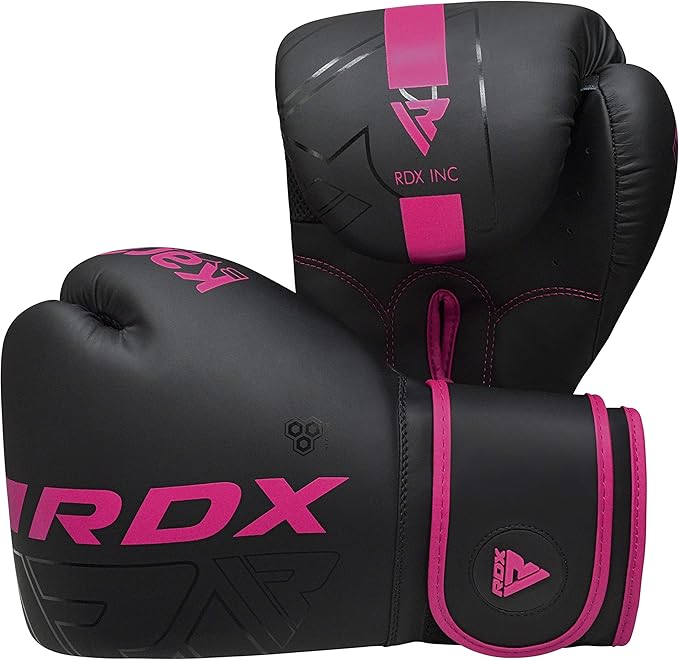 RDX Boxing Gloves, Pro Training Sparring, Maya Hide Leather, Muay Thai MMA Kickboxing, Men Women Adult, Heavy Punching Bag Focus Mitts Pads Workout, Ventilated Palm, Multi Layered, 8 10 12 14 16 18 Oz