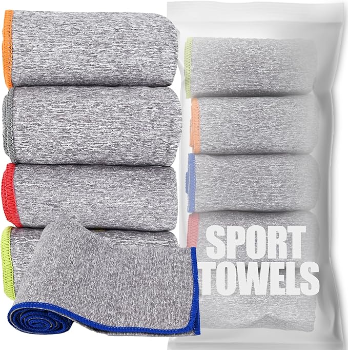 Microfiber Quick Dry Gym Towel, Silver ION Odor-Free Absorbent Fiber, Fast Drying, Men & Women Workout Gear for Body Sweat, Working Out, Towels, 5 Pack,16 * 26.8Inch