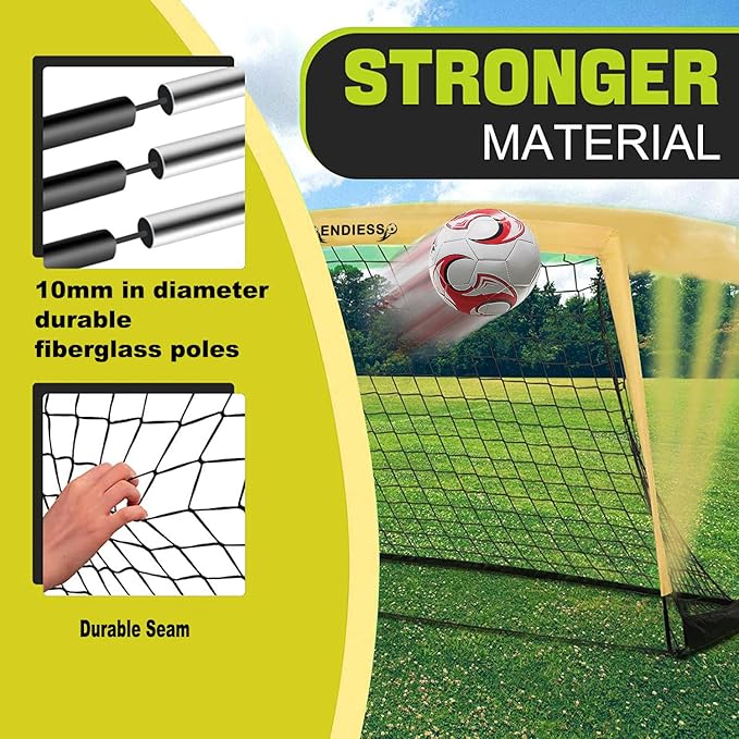 Kids Soccer Goals 2 of 4' x 3' Pop Up Soccer Goal Training Equipment, Portable Toddler Soccer Net with Soccer Ball, Soccer Set for Backyard, Perfect Youth Sports,Games,Play