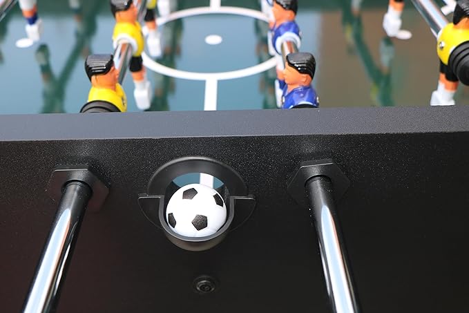  ﻿ 55'' Foosball Table, Home Arcade Table Soccer with Adjustable Legs&Heavy-Duty Bracket | Equipped with 4 Balls+2 Cup Holders | Multifunctional Football Table for Home Bar and Game Room