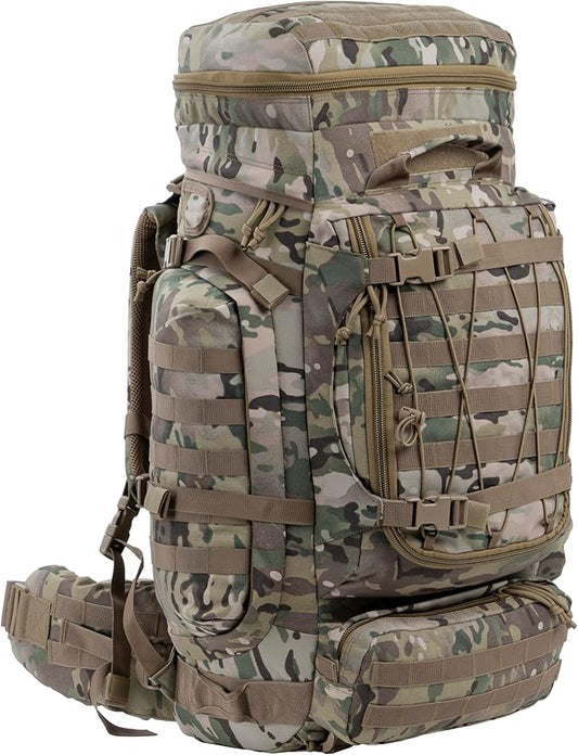 Large Military Backpack Army Rucksack Tactical MOLLE Pack for Camping Backpacking Hunting Bushcraft Adventure 70L…