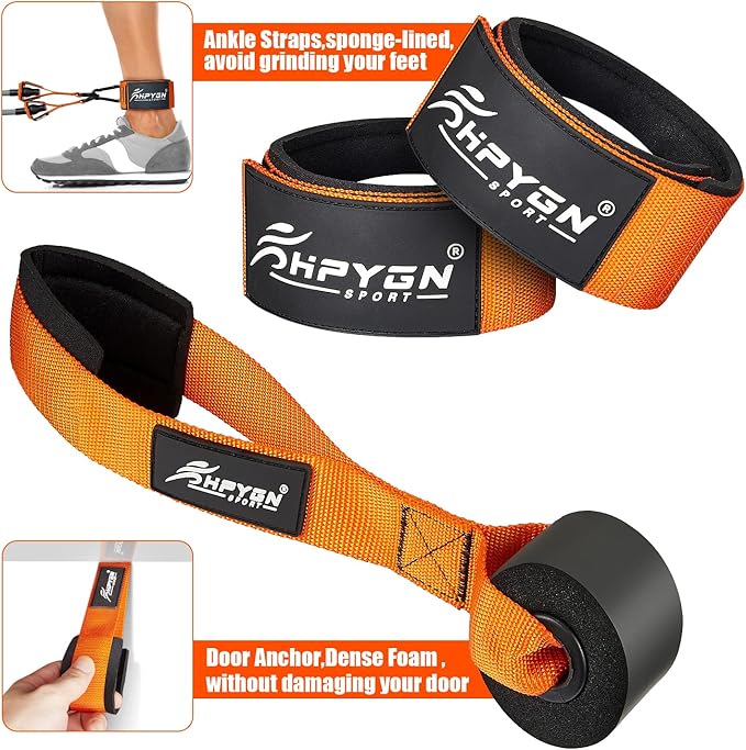 HPYGN Resistance Bands, Heavy Exercise Bands with Handles, Fitness Bands for Working Out, Workout Bands for Men, Weight Bands Set for Muscle Training, Strength, Slim, Yoga, Home Gym Equipment