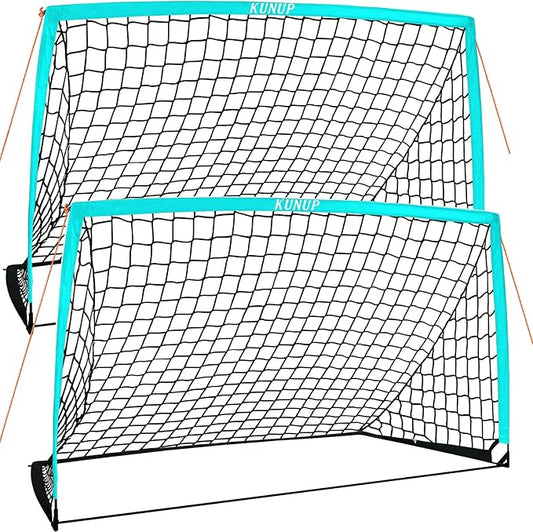 2 of 5×3 6x4 9x5 FT Portable Kids Soccer Goals Set, Foldable Soccer Practice Nets for Backyard with Carrying Bag for Toddler Youth Pop Up Soccer Training Equipment Indoor Outdoor Sports Game Gift