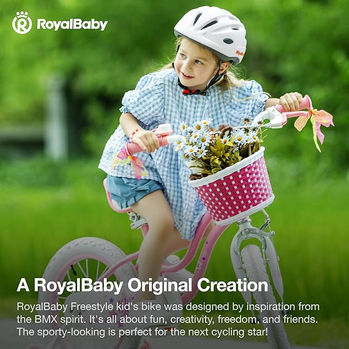RoyalBaby Girls Bike EZ Bike Stargirl Training Free Balance to Pedal Easy Learning Bicycle, 12-20 Inch for Toddlers & Big Kids.