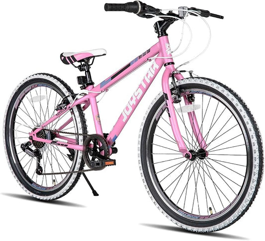 JOYSTAR Lubbock 20 24 Inch Kids Bike for Boys & Girls Ages 7-12 Years Hardtail Mountain Bike for Kids with 1-Speed/7-Speed Drivetrain, White Wall Knobby Tires, Kids' Bicycle
