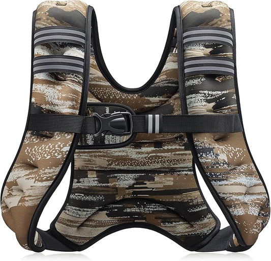 ZELUS Weighted Vest, 6lb/8lb/12lb/16lb/20lb/25lb/30lb Weight Vest with Reflective Stripe for Workout, Strength Training, Running, Fitness, Muscle Building, Weight Loss, Weightlifting