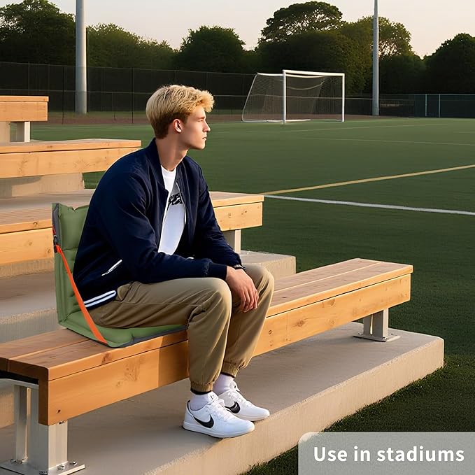 ONTYZZ Stadium Seats with Back Support Inflatable Portable Folding Comfort Seat Waterproof Cushion with Backrest for Sports Events Stadium and Camping