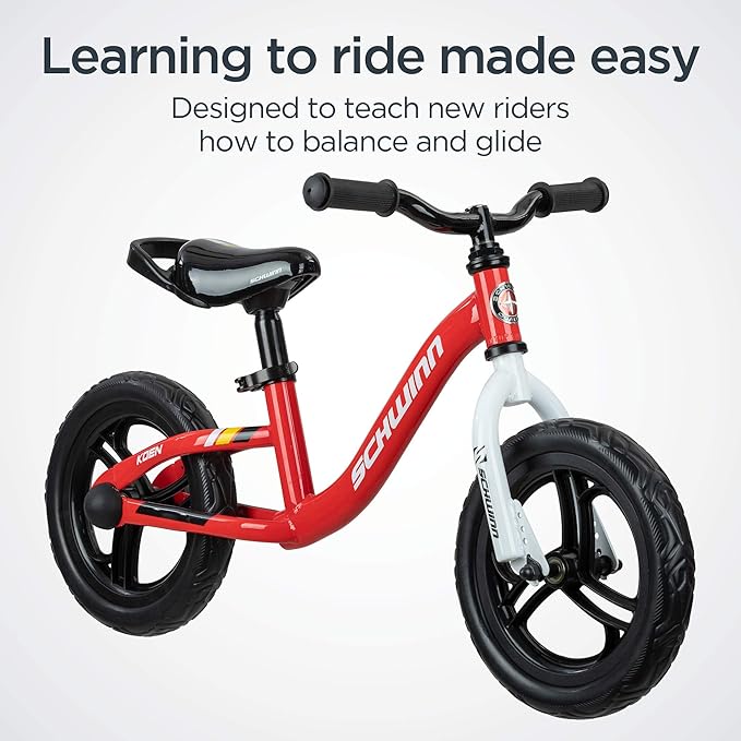 Schwinn Elm and Koen Bike or Balance Bike, 12-20 Inch Bike for Kids Ages 2-13, Black, Blue, Red, Teal, Pink or Purple, SmartStart Ergonomic Design, Adjustable Seat Grows with Child, Training Bicycle