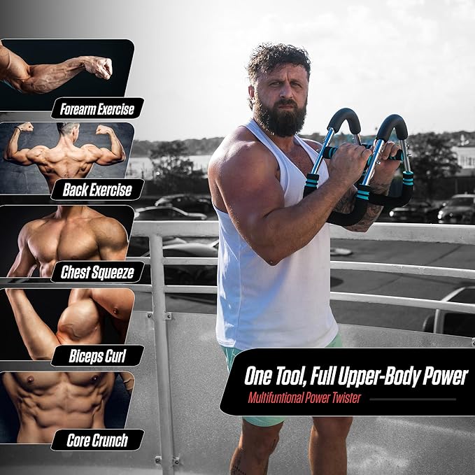 Twister Arm Trainer, 40–100lb Adjustable Chest Workout Equipment, Arm Trainer & Portable Power Twister Bar – Detachable Design for Full Upper Body Workout at Home & Gym