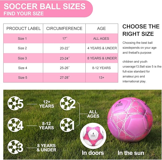 STEEFAN Teal/Blue/Pink Soccer Ball Size 4 for Kids Outdoor Play,Color Change Soccer Official Ball with Needles and Air Pump,Gift Idea for Kid Teen Boy Girl Junior Women,Indoor Outdoor Game Soccer Ball