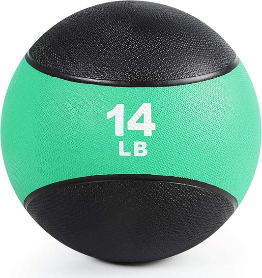 RitFit Weighted Medicine Ball - Non-Slip Rubber Shell & Dual Texture Grip - Workout Exercise Ball for Core Strength, Balance Training, Coordination Fitness - Multiple Weights & Colors