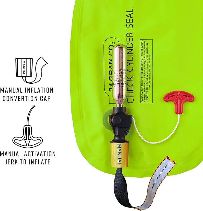 BLUESTORM Cirrus26 Inflatable PFD Life Jackets for Adults | US Coast Guard Approved Automatic Life Vest w/Manual Override Convertibility