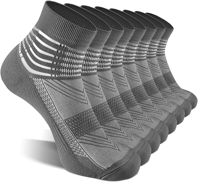 IRAMY Compression Ankle Support Socks Coolmax Wicking Cushioned Athletic Plantar Fasciitis Relief Men Women 2/3/6 Pairs