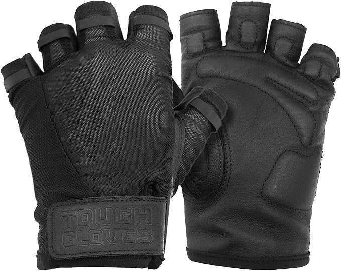 Superset Leather Workout Gloves for Weight-Lifting (Padded) Perfect for Gym Training (Breathable) Black /Size : 9 Mens M Womens XL