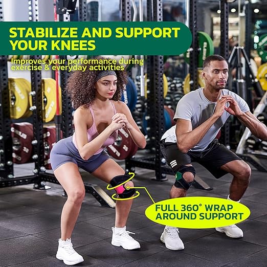 Knee Brace for Men Women Knee Pain Meniscus Tear Arthritis Patella Dislocation Best Osteoarthritis Adjustable Compression with Memory Stabilizers for ACL MCL Breathable for Injury Recovery M