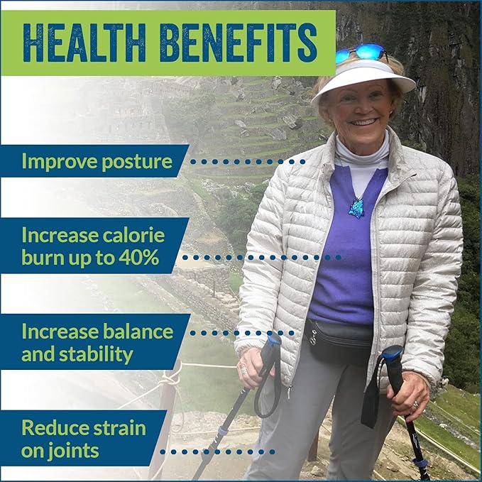York Nordic Motivator Travel Walking Poles for Balance and Rehab - Patented Stability Grips - Lightweight, Adjustable, and Foldable Includes Detachable Feet and Travel Bag