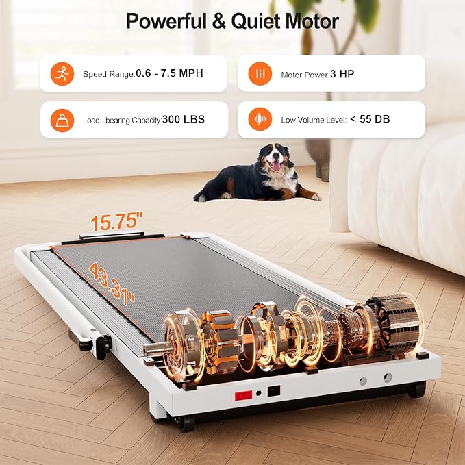 Walking Pad Treadmill with Handle Bar 3-in-1 Foldable Treadmills for Small Space 300 LBS Capacity, 3.0HP Portable Under Desk Treadmill for Home Office with LED Display Remote APP Control