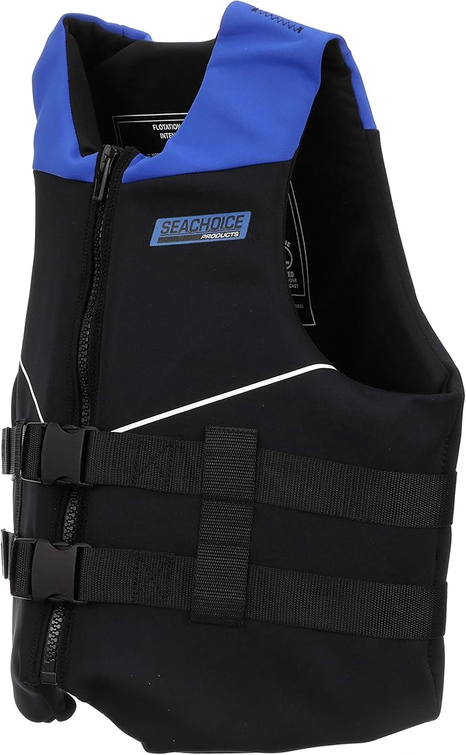 Seachoice Neoprene Multi-Sport Vest, Blue/Black, Small Size, Fits 32-36 in. Chest, Coast Guard Type III