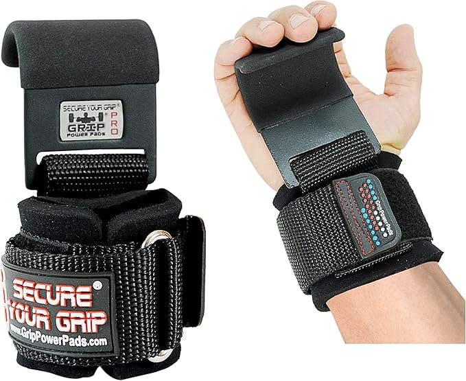 Weight Lifting Hooks Heavy Duty Lifting Wrist Straps Pull Ups Deadlift Straps Power Lifting Grips Padded Workout Straps for Weightlifting Gym Gloves for Men & Women Premium Workout Equipment