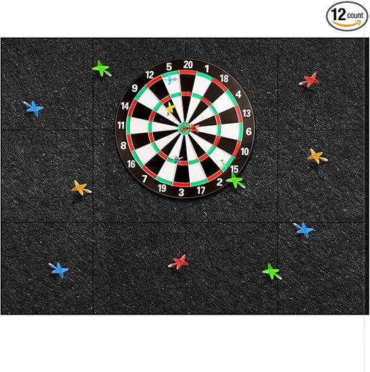 Extended Length Dart Board Surround Wall Protectors Fit 17.75'' and 18'' Dartboard Dart Backboard Felt Wall with Removable Adhesive Tabs