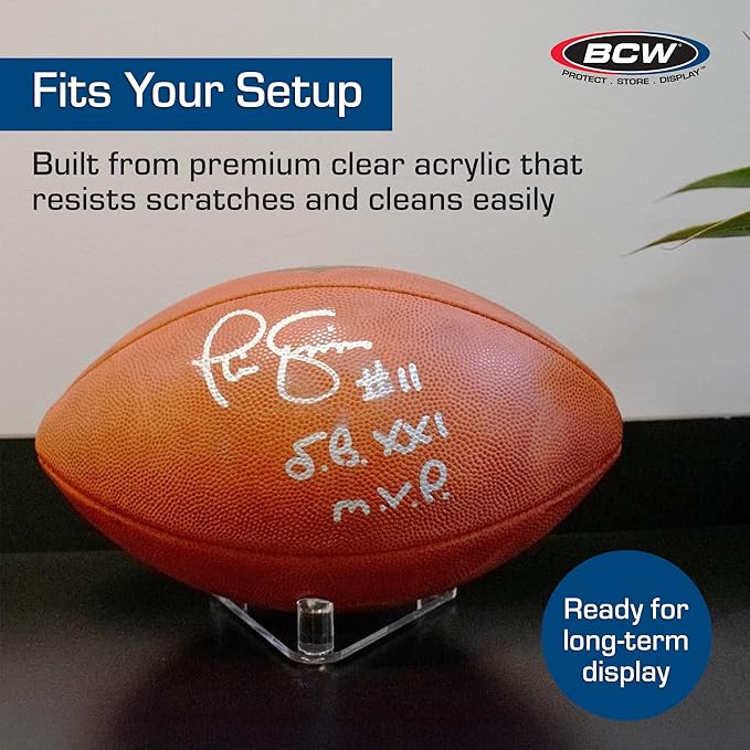 BCW Acrylic Ball Stand, 4 Pack | Anti-Slip Design for Basketball, Football, and Soccer Ball Display