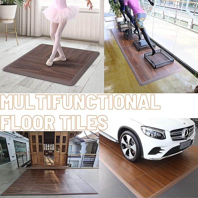 Dance Floor Tiles, Interlocking Dance Floor Tiles for Ballet, Tap, Jazz, and Irish Dance | Portable Dance Floor Tiles for Indoor Dance Flooring