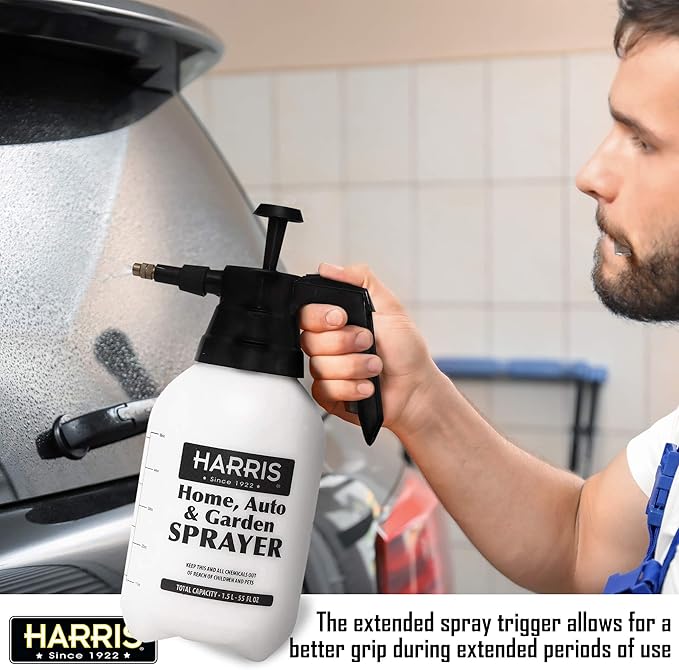 HARRIS Continuous Hand Pump Pressure Sprayer for Home, Lawn, Garden, Car Detailing and More, 1.5L