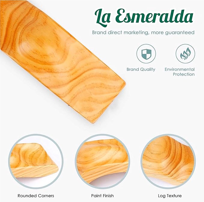 La Esmeralda Ballet Professional Wooden Pine Foot Stretchers Set for Dancers, Elastic Stretch Band, Two Pads, Leg Strap, Carry Bag and Gift Box.