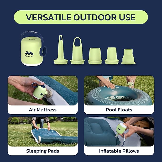 Woowind Electric Air Pump, Cordless Air Mattress Pump for Pool Floats, Swimming Rings, Air Bed, Air Sofa, Rechargeable Battery Powered
