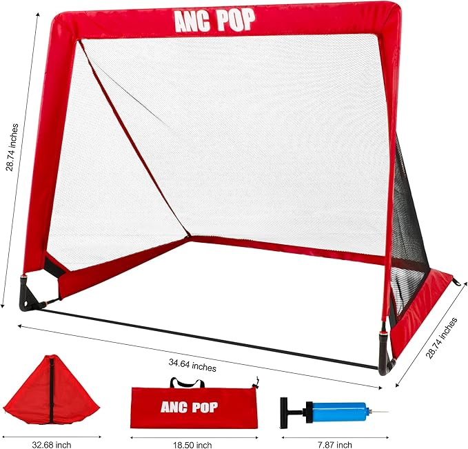 Portable Pop Up Soccer Goal for Kids Trainning and Family Game Foldable Soocer Net for Backyard with Carrying Case