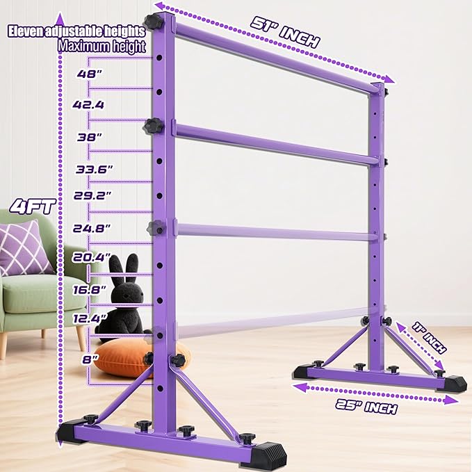 Adjustable Ballet Barre,Portable Dance bar,Fitness Equipment for Dance & Balance Excercise,Super Sturdy for Balance Workout,Weight Limit 250 LBS