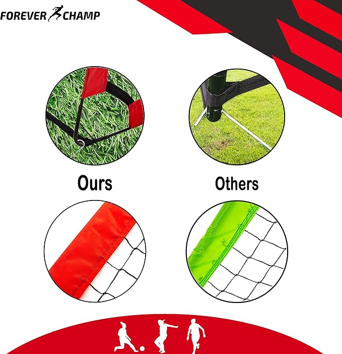Kids Soccer Goals for Backyard - 4'x3' Soccer Nets, Stakes, Cones, Ball, Pump, Targets - Sturdy Mini Soccer Nets for Kids Ages 4-8 - Easy to Set Up Toddler Soccer Goal Set