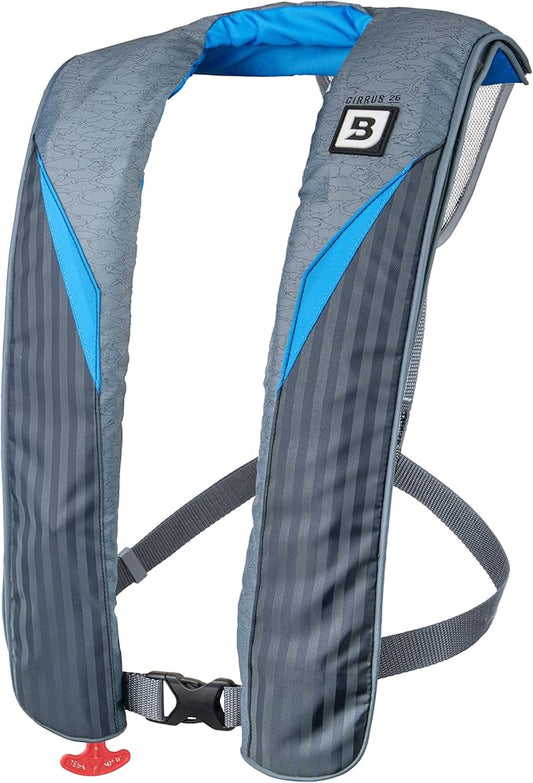 BLUESTORM Cirrus26 Inflatable PFD Life Jackets for Adults | US Coast Guard Approved Automatic Life Vest w/Manual Override Convertibility
