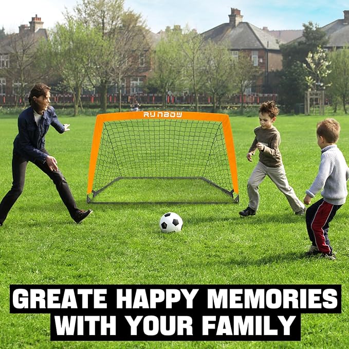 RUNBOW 5x3 ft Portable Kids Soccer Goal for Backyard Practice Soccer Net with Carry Bag