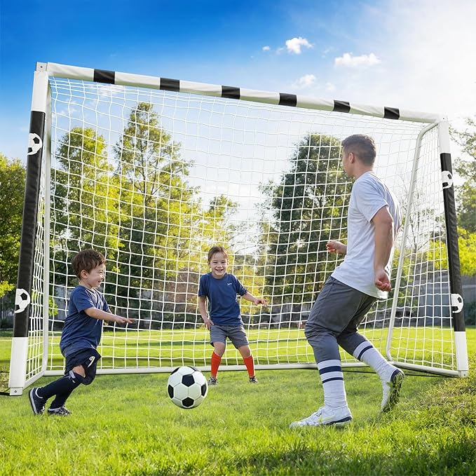 Soccer Goal for Backyard 10 x 6.5FT Metal Soccer Goal with Weatherproof Soccer Net, Durable Frame for Outdoor Training and Games