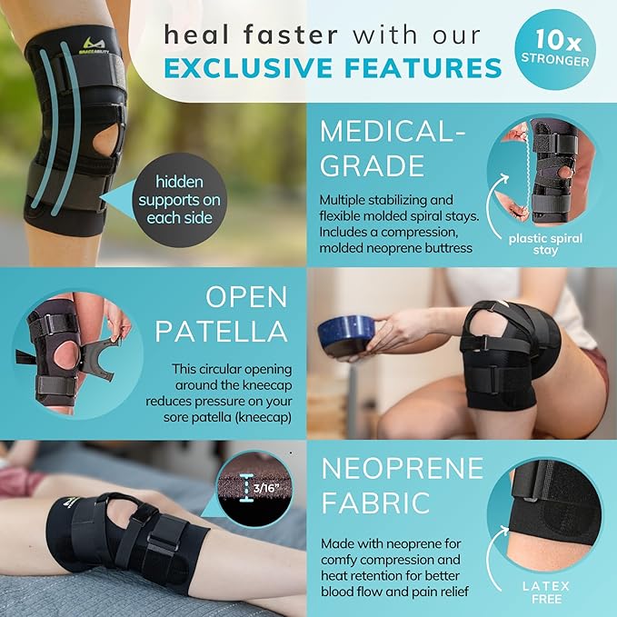 BraceAbility J Patella Knee Brace - Lateral Patellar Stabilizer with Medial and J-Lat Support Straps for Dislocation, Subluxation, Patellofemoral Pain, Left or Right Kneecap Tracking (3XL)