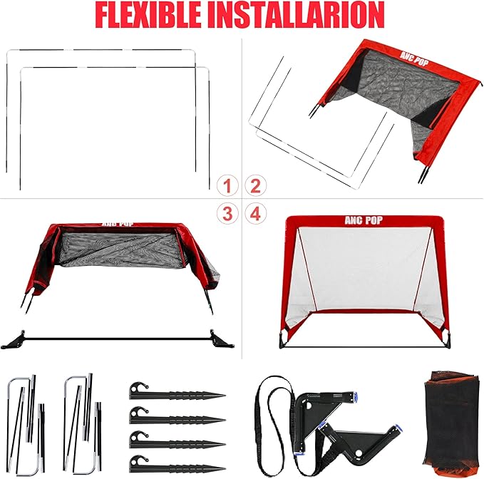 Portable Pop Up Soccer Goal for Kids Trainning and Family Game Foldable Soocer Net for Backyard with Carrying Case