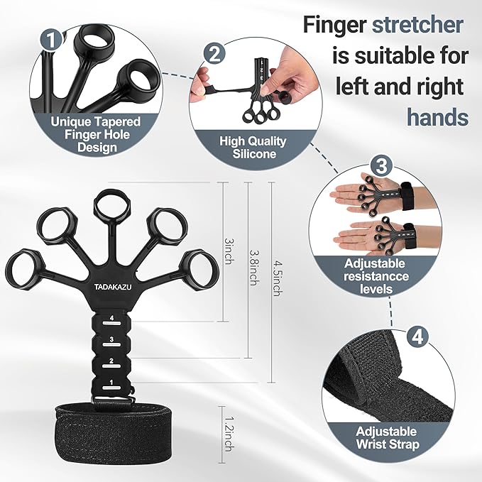 WATMAID Grip Strength Trainer Kits (5 Pack), Forearm Strengthener with Adjustable Resistance, Grip Strength Tester, Finger Strengthener, Hand Gripper Strengthener for Muscle Building Injury Recover