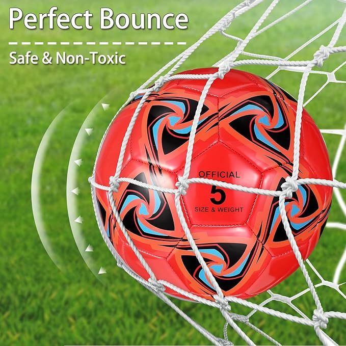 Libima 13 Pcs Soccer Ball Bulk 10 Pcs Official Soccer Ball with 2 Pump and Carry Bag Indoor Outdoor Training Game Sport Gift for Youth Adult Back to School