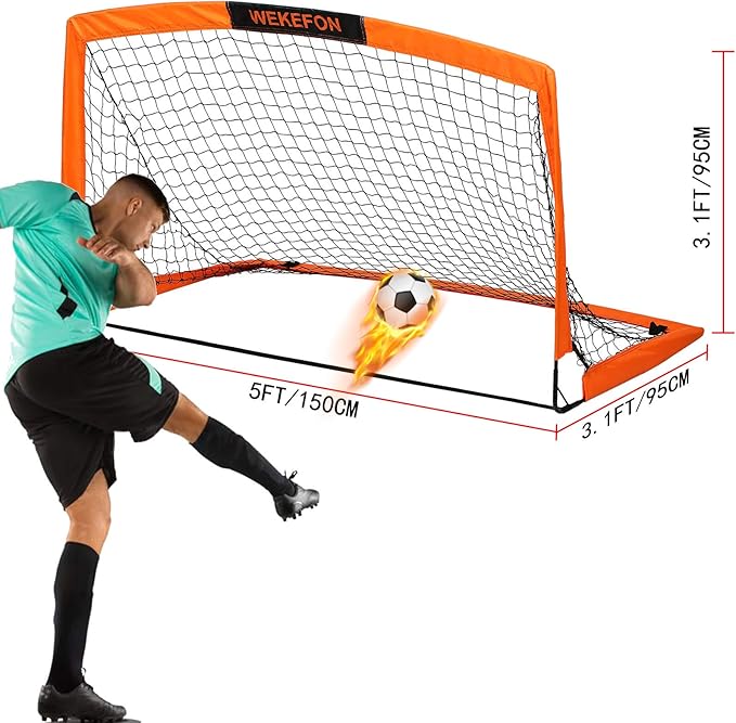 Soccer Goal 5' x 3.1' Portable Soccer Net with Carry Bag for Backyard Games and Training for Kids and Youth Soccer Practice, 1 Pack
