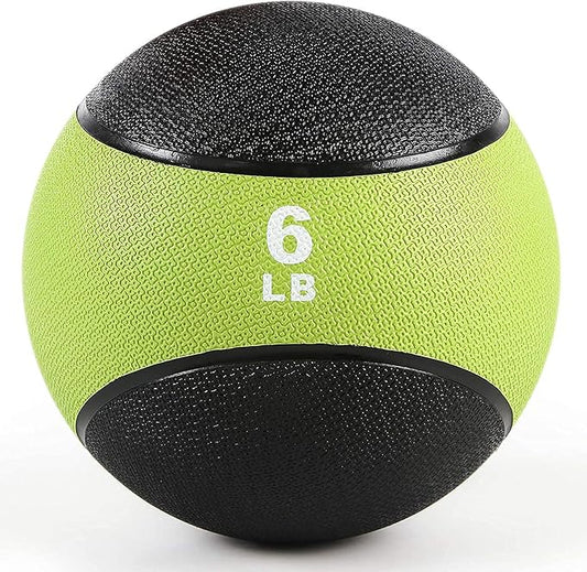 RitFit Weighted Medicine Ball - Non-Slip Rubber Shell & Dual Texture Grip - Workout Exercise Ball for Core Strength, Balance Training, Coordination Fitness - Multiple Weights & Colors